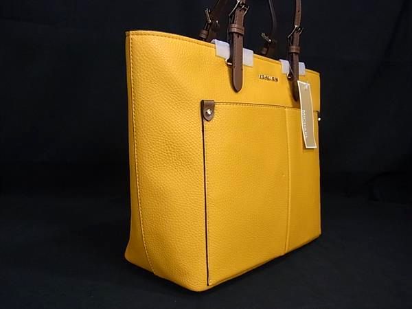 ■新品■未使用■ MICHAEL KORS マイケルコース レザー トートバッグ 肩掛けかばん レディース イエロー系×ブラウン系 BJ9416_1
