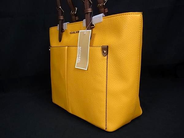■新品■未使用■ MICHAEL KORS マイケルコース レザー トートバッグ 肩掛けかばん レディース イエロー系×ブラウン系 BJ9416_2