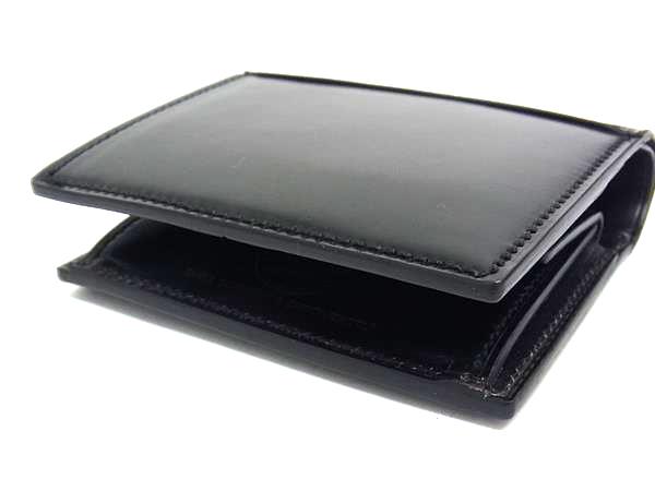 ■新品■未使用■ SHELL CORDOVAN シェルコードバン ホーウィン社 ホースレザー 二つ折り 財布 札入れ 小銭入れ ブラック系 BJ9798_2