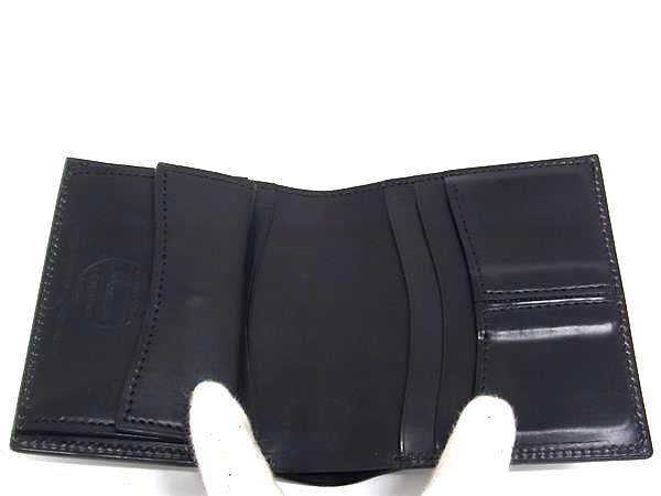 ■新品■未使用■ SHELL CORDOVAN シェルコードバン ホーウィン社 ホースレザー 二つ折り 財布 札入れ 小銭入れ ブラック系 BJ9798_3