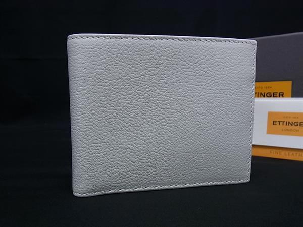 ■極美品■ ETTINGER エッティンガー レザー 二つ折り 財布 ウォレット 札入れ メンズ レディース ホワイト系 BK5053