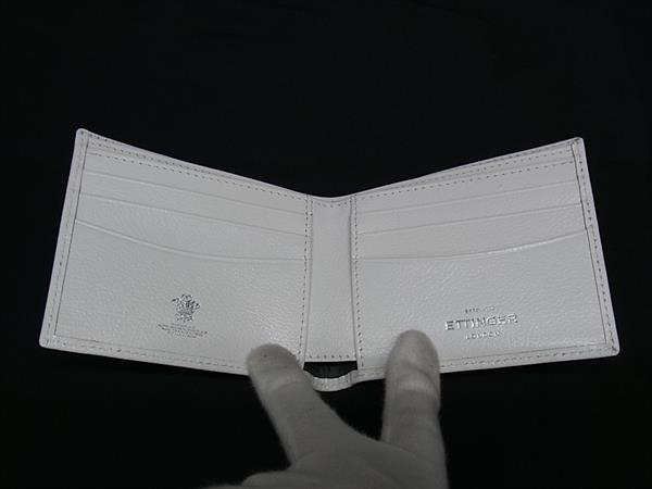 ■極美品■ ETTINGER エッティンガー レザー 二つ折り 財布 ウォレット 札入れ メンズ レディース ホワイト系 BK5053_2