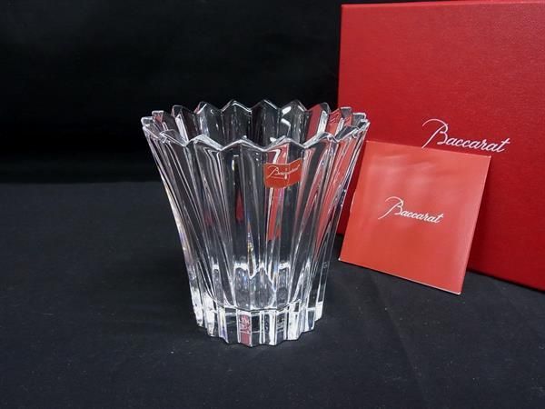 ■新品同様■ Baccarat バカラ ミルニュイ フラワーベース キャンドルホルダー 花瓶 テーブルウェア クリア BK5398