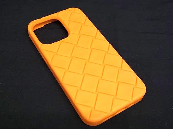 ■極美品■ BOTTEGA VENETA ボッテガヴェネタ イントレチャート ラバー iPhone 13Pro 対応 アイフォンケース  オレンジ系 BK5728