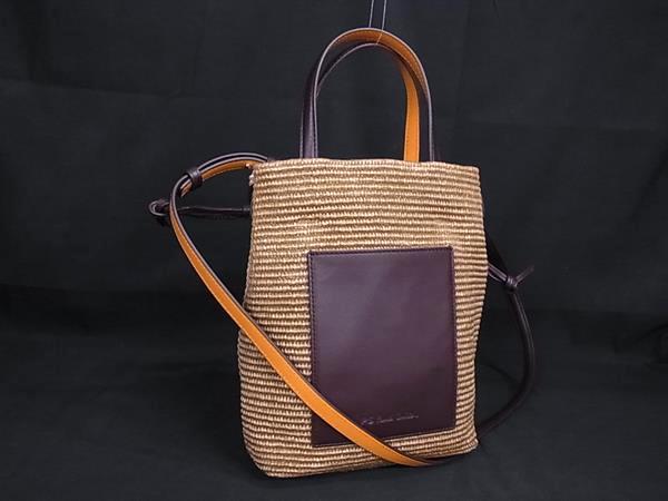 ■新品同様■ PS Paul Smith ピーエスポールスミス PVC 2WAY ハンドバッグ ショルダーバッグ 斜め掛け レディース ブラウン系 BK8505