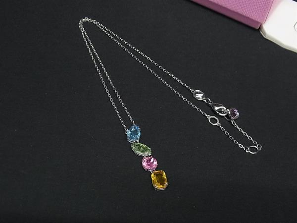 ■新品同様■ SWAROVSKI スワロフスキー クリスタル ネックレス ペンダント アクセサリー マルチカラー×シルバー系 BK9913