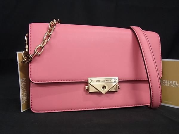 ■新品■未使用■ MICHAEL KORS マイケルコース レザー チェーン ショルダーバッグ 斜め掛け レディース ピンク系 BL4037