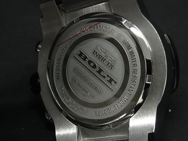 ■稼働品■新品■未使用■ INVICTA インビクタ BOLT 31179 SS クオーツ 100m防水 腕時計 ウォッチ シルバー系×ブラック系 BL4749