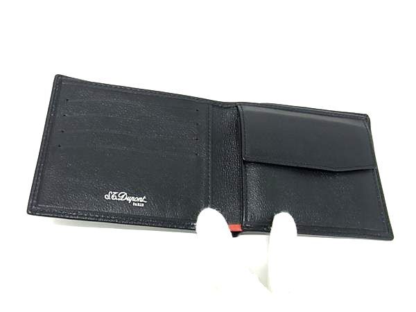 ■新品■未使用■ S.T.Dupont エス･テー･デュポン レザー 二つ折り 財布 ウォレット 札入れ 小銭入れ メンズ ブラック系 BL4755