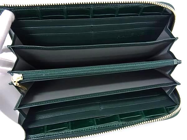■極上■本物■JRA公認■新品■未使用■ HALEINE アレンヌ クロコダイル L字ファスナー 長財布 ウォレット グリーン系 BL8648_2