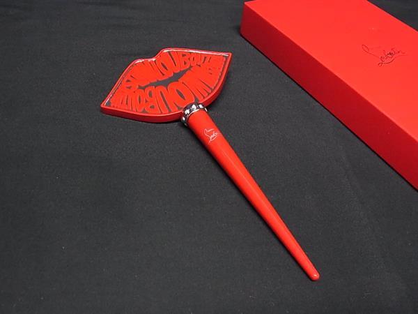 ■新品同様■ Christian Louboutin クリスチャンルブタン リップ型 ハンドミラー 手鏡 レディース レッド系 BL9422