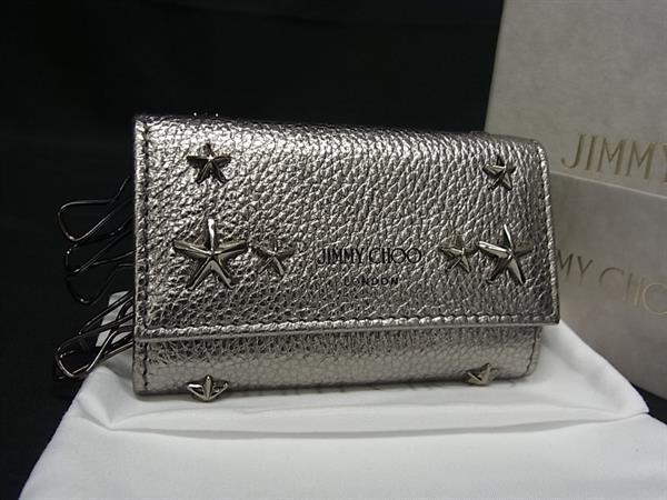 JIMMY CHOO ジミーチュウ レザー スタースタッズ ラウンドファスナー