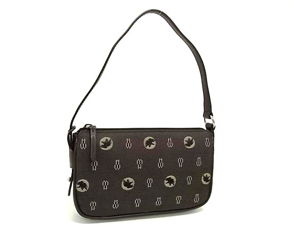 ■新品同様■ HUNTING WORLD ハンティングワールド キャンバス×レザー ハンドバッグ ショルダーバッグ ブラウン系 BM6144