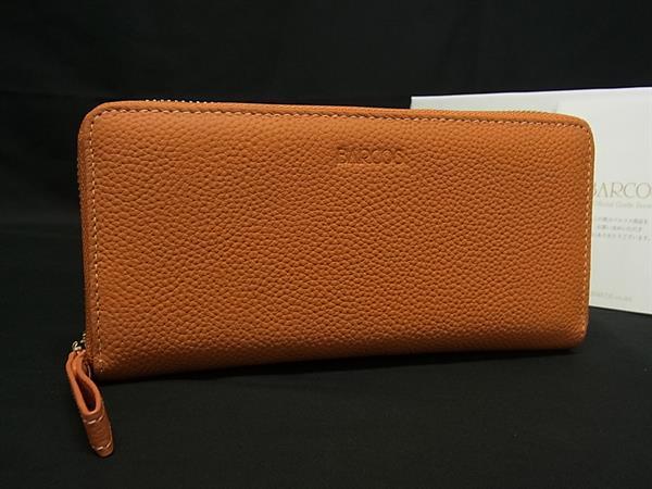 ■新品■未使用■ BARCOS バルコス レザー ラウンドファスナー 長財布 札入れ 小銭入れ レディース オレンジ系 BM7526