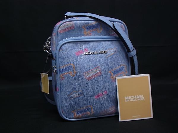 ■新品■未使用■ MICHAEL KORS マイケルコース 35T5STVC2I ダイナー PVC ショルダーバッグ 斜め掛け レディース ブルー系 BM9917