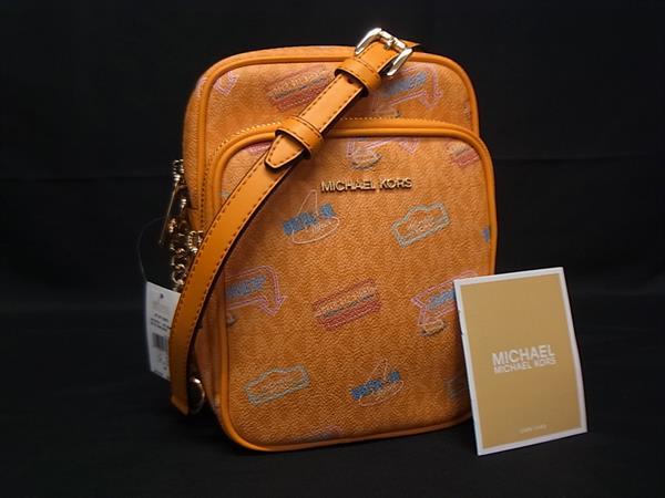 ■新品■未使用■ MICHAEL KORS マイケルコース 35T5GTVC2I ダイナー PVC ショルダーバッグ 斜め掛け レディース オレンジ系 BM9918