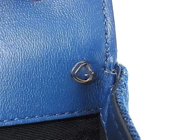 ■新品同様■ VERSACE ヴェルサーチ メデューサ デニム チェーン ショルダーバッグ クロスボディ  ブルー系×ゴールド系 BN1591 □新品同様□ VERSACE ヴェルサーチ メデューサ デニム チェーン