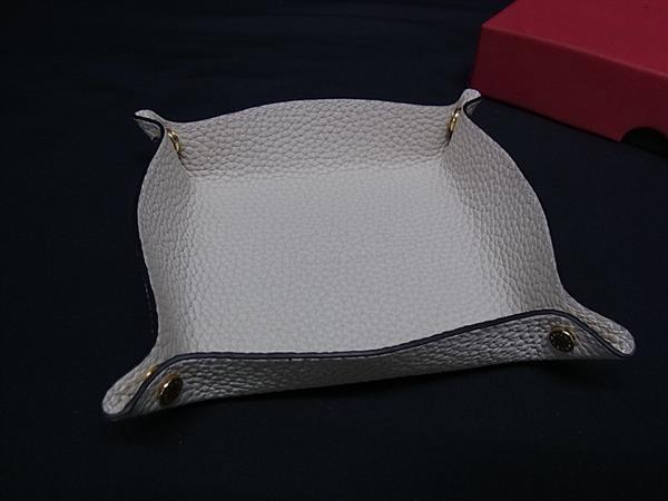 ■新品■未使用■ BONAVENTURA ボナベンチュラ レザー アクセサリートレイ 置物 インテリア オブジェ ベージュ系 BN2107