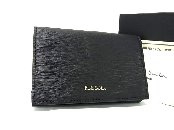 ■新品■未使用■ Paul Smith ポールスミス レザー カードケース カード入れ 名刺入れ メンズ レディース ブラック系 BN2923