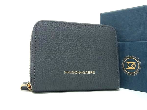 ■新品同様■ MAISONdeSABRE メゾンドサブレ レザー ケース パース 小銭入れ レディース グレー系 BN2938