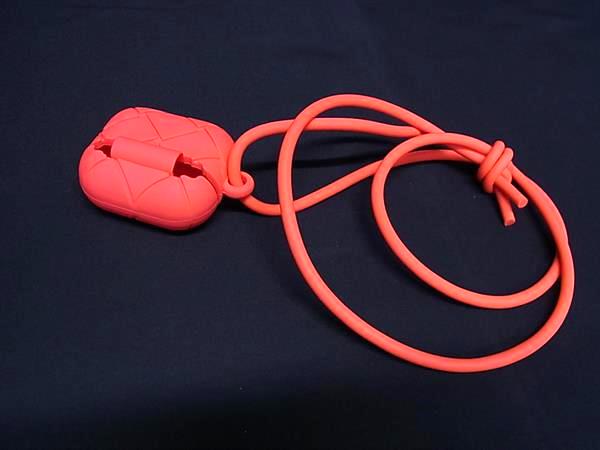 BOTTEGA VENETA シリコン イヤホンケース オレンジ 極美品】Bottega Veneta AIRPODS ケース オレンジ