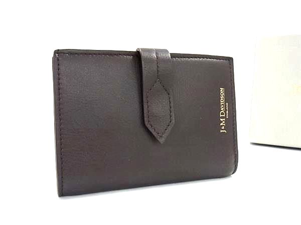 ■新品■未使用■ J＆M DAVIDSON ジェイアンドエムデヴィッドソン レザー 二つ折り 財布 ウォレット ブラウン系 BN4774