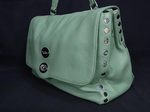 ■極美品■ ZANELLATO ザネラート ポスティーナ レザー 2WAY ハンドバッグ ショルダー 斜め掛けかばん レディース グリーン系 BN4791 □極美品□ ZANELLATO ザネラート ポスティーナ レザー 2WAY