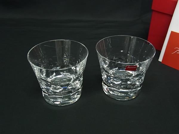 ■新品同様■ Baccarat バカラ ベルーガ クリスタルガラス ロックグラス 食器 テーブルウェア ペア 2個セット クリア BN4877