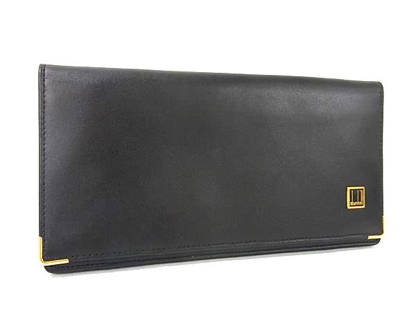 ■新品同様■ dunhill ダンヒル コンフィデンシャル レザー 二つ折り 長財布 ウォレット 札入れ 小銭入れ メンズ ブラック系 BN7910