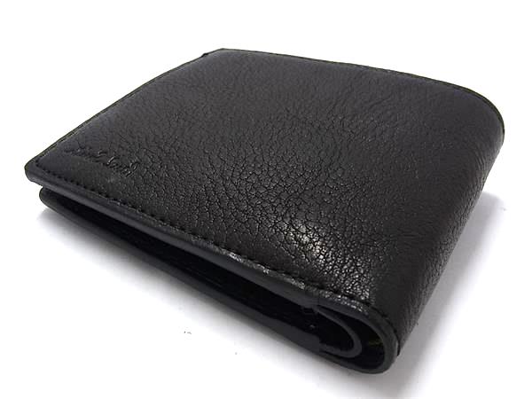 ■美品■ Paul Smith ポールスミス レザー 二つ折り 財布 ウォレット 札入れ 小銭入れ メンズ ブラック系 BN8987_1