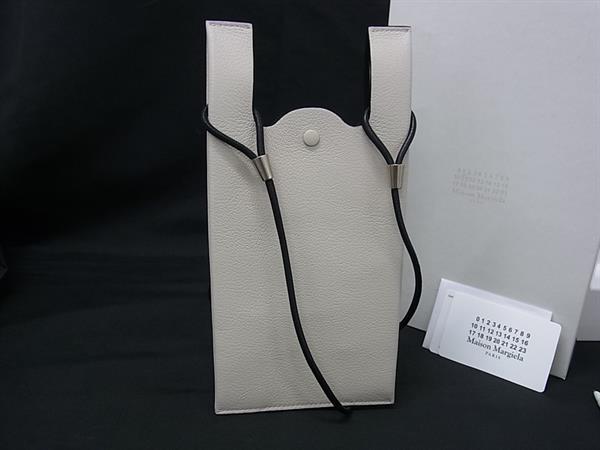 ■新品■未使用■ Maison Margiela メゾン マルジェラ S56UI0225 4ステッチ レザー ショルダーバッグ ポシェット グレージュ系 BN9519