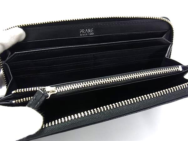 ■新品■未使用■ PRARE プレリー クロコダイル型押しレザー ラウンドファスナー 長財布 ウォレット メンズ ブラック系 BP1140_2