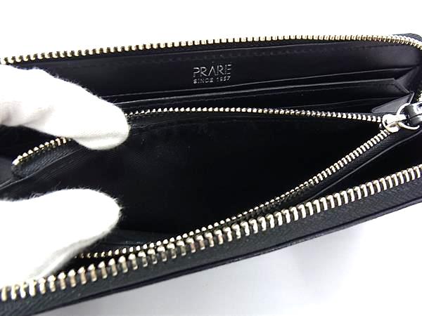 ■新品■未使用■ PRARE プレリー クロコダイル型押しレザー ラウンドファスナー 長財布 ウォレット メンズ ブラック系 BP1140_3