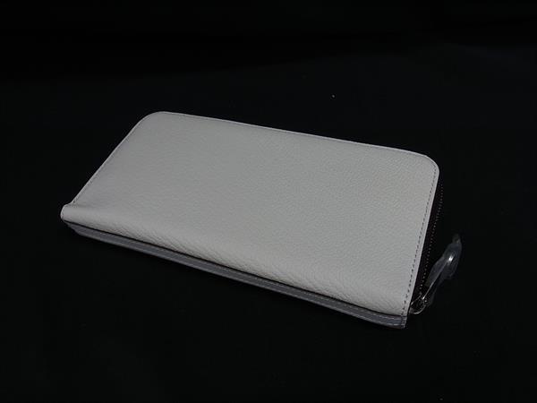 ■美品■ CREEZAN クリーザン レザー ラウンドファスナー 長財布 ウォレット 札入れ 小銭入れ レディース アイボリー系 BP1147_1