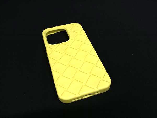 ■美品■ BOTTEGA VENETA ボッテガ イントレチャート ラバー iPhone14pro 対応 アイフォンカバー スマホケース イエロー系 BP1167