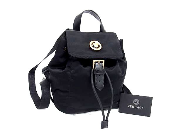 ■新品■未使用■ VERSACE ヴェルサーチ メデューサ ナイロン 巾着型 ミニリュックサック バックパック デイパック カーキ系 BP2403