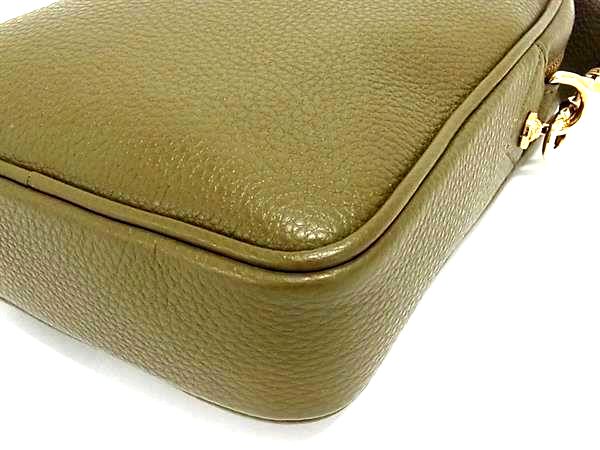 ■新品同様■ VERSACE ヴェルサーチ メデューサ レザー ショルダーバッグ クロスボディ メンズ レディース カーキ系 BP2405_6