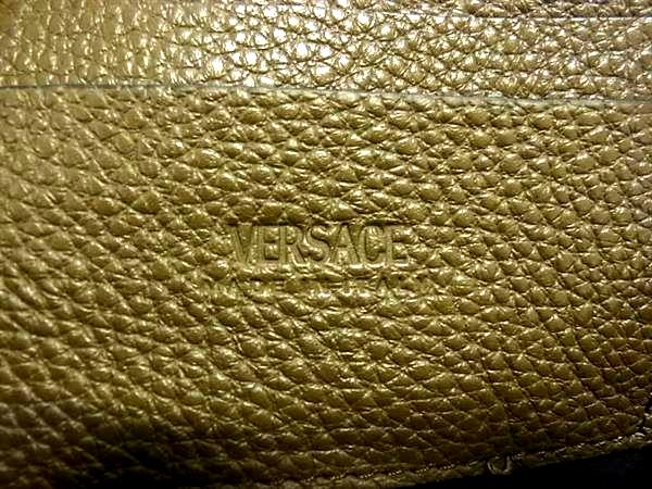 ■新品同様■ VERSACE ヴェルサーチ メデューサ レザー ショルダーバッグ クロスボディ メンズ レディース カーキ系 BP2405_8