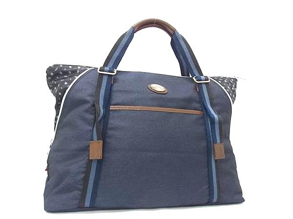 ■新品■未使用■ Orobianco オロビアンコ キャンバス×ナイロン ハンドバッグ トートバッグ メンズ ネイビー系 BP4089