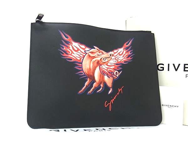 ■新品■未使用■ GIVENCHY ジバンシィ レザー クラッチバッグ セカンドバッグ マルチケース ブラック系×マルチカラー BP4497