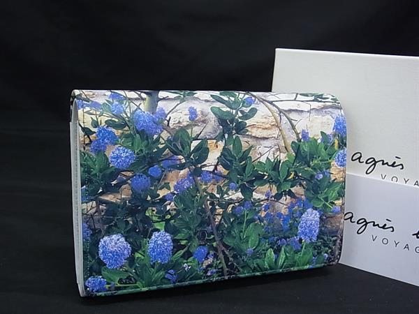 ■新品■未使用■ agnes b. アニエスベー レザー フラワー 二つ折り 財布 ウォレット 小銭入れ 札入れ マルチカラー BP5094