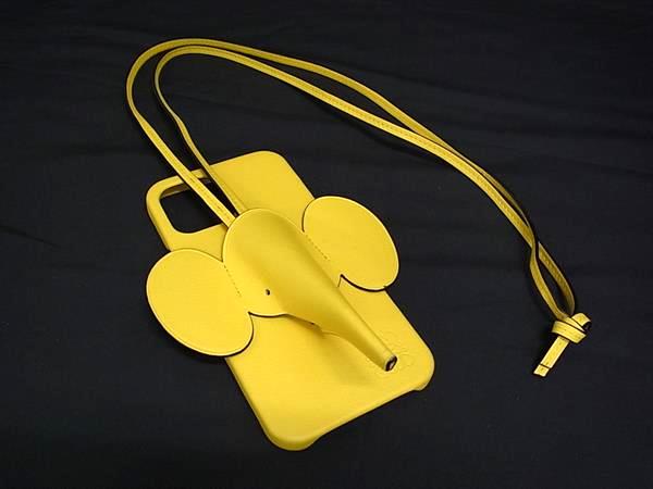 ■美品■ LOEWE ロエベ レザー エレファント 象 iPhone12 Pro Max 対応 スマホケース イエロー系 BP5101