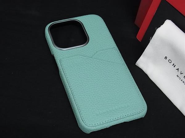 ■新品同様■ BONAVENTURA ボナベンチュラ レザー iPhone 15 Pro アイフォンケース スマホケース レディース ブルー系 BP5511