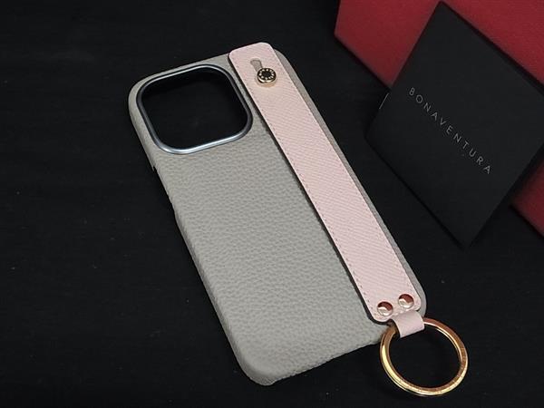 ■新品■未使用■ BONAVENTURA ボナベンチュラ レザー  iPhone 15 pro 対応 アイフォンケース スマホケース ベージュ系 BP5542