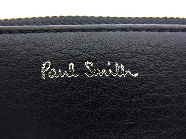 ■極美品■ Paul Smith 極点スミス なめし革 ハート形 L字ジッパー 長紙入れ ウォレット 御釣り入れ 紙入れ 黒いこと系 BP6563