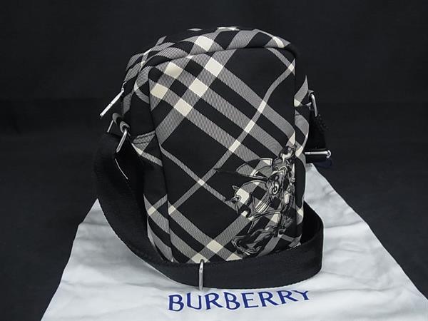 ■新品■未使用■ BURBERRY バーバリー ポリエステル×ポリウレタン チェック柄 クロスボディ ショルダーバッグ ブラック系 BP7124 43,200円