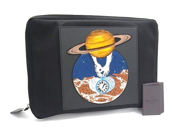 ■新品■未使用■ VALENTINO GARAVANI ヴァレンティノ ガラヴァーニ キャンバス クラッチバッグ セカンドバッグ  ブラック系 BP7125