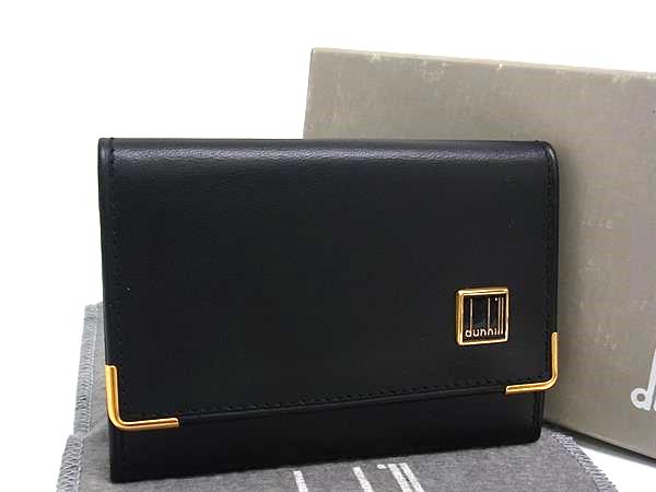 ■新品同様■ dunhill ダンヒル コンフィデンシャル レザー ケース パース 小銭入れ 財布 ウォレット ブラック系 BQ0826