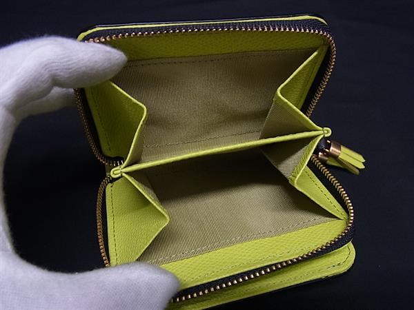■新品同様■ Epoi エポイ シキ レザー タッセル 二つ折り 財布 ウォレット 小銭入れ 札入れ レディース ライトグリーン系 BQ0842_4