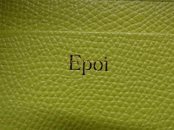 ■新品同様■ Epoi エポイ シキ レザー タッセル 二つ折り 財布 ウォレット 小銭入れ 札入れ レディース ライトグリーン系 BQ0842_5
